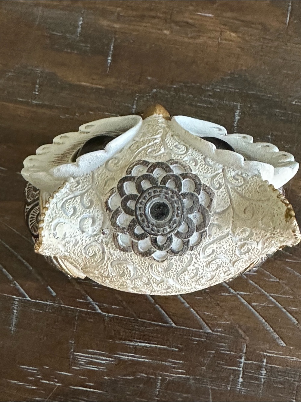 Decorative White & Gold Owl Figurine - Picture 3 of 4